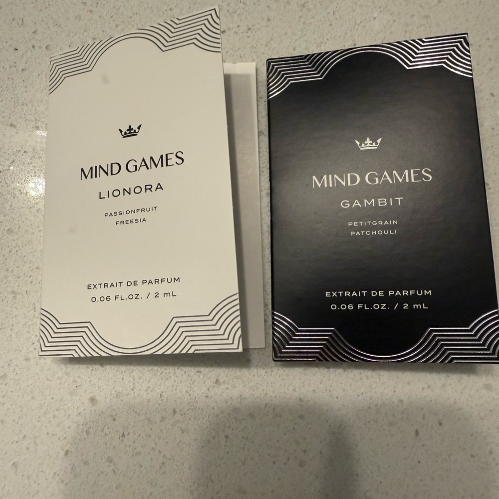 BNW MIND GAMES EAU DE PARFUM GAMBIT & LIONORA, SAMPLE SIZE, SET OF 2 X 2ML